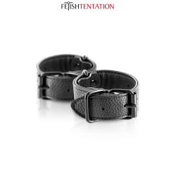 Menottes simili cuir ajustables - Fetish Tentation 2