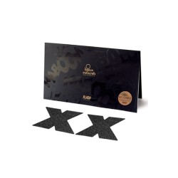 Bijoux de seins Flash Croix Noir 2