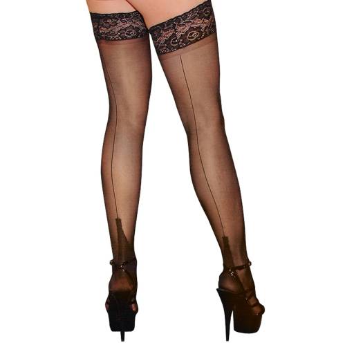 Bas autofixants couture noir 1 - Cotelli Legwear 2