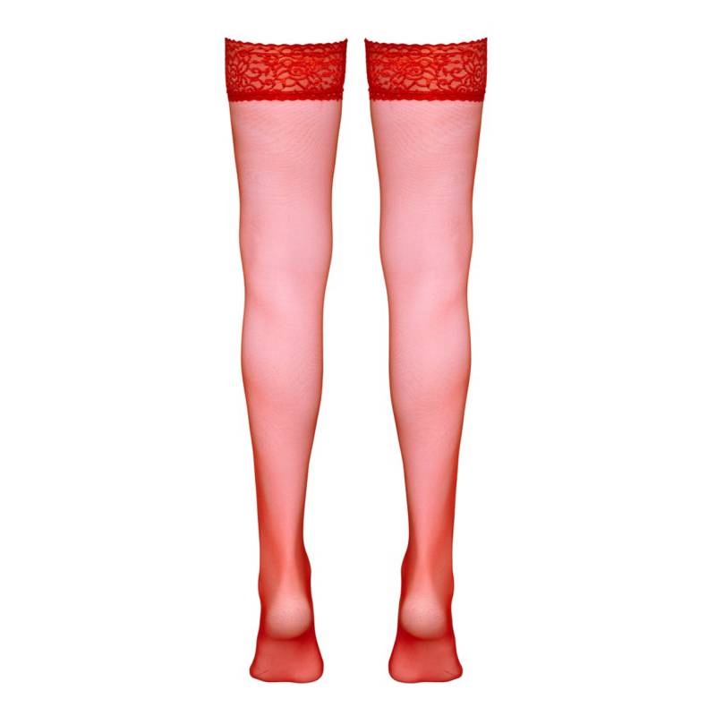 Bas autofixants rouge - Cotelli Legwear