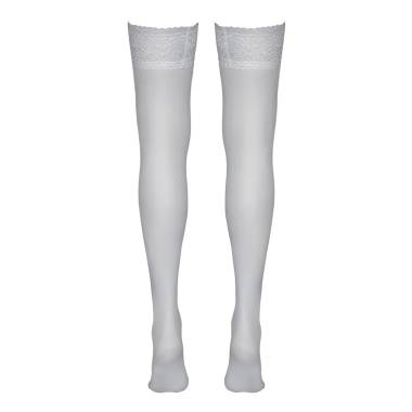 Bas autofixants blanc - Cotelli Legwear