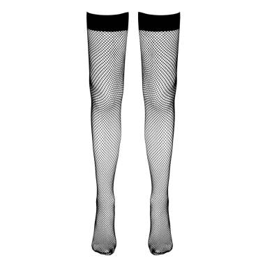 Bas résille autofixants noir - Cotelli Legwear