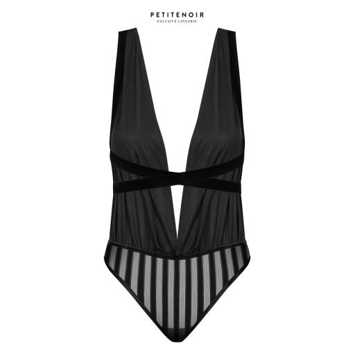 Body fendu tulle et rayures 2