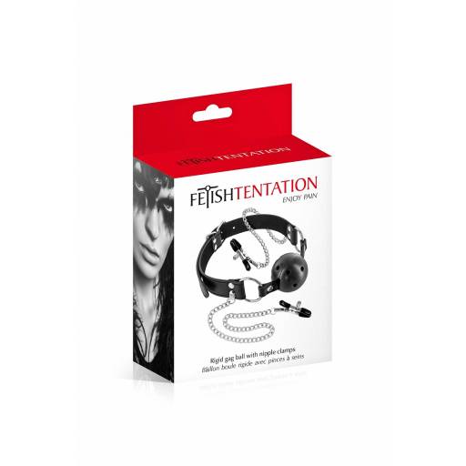 Baillon boule rigide et pinces à seins 2