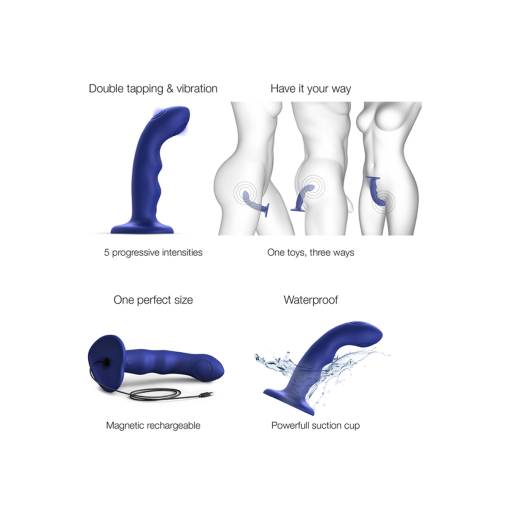 Vibro Tapping dildo wave bleu - Strap on Me 2
