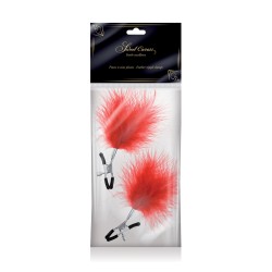 Pinces à seins plumeau rouge - Sweet Caress 2