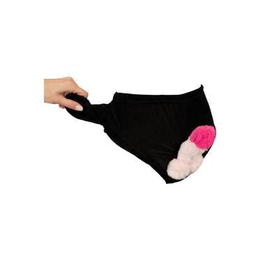 Slip avec pénis en peluche mobile