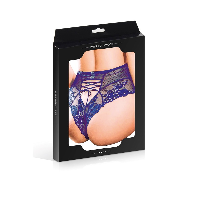 Tanga sexy bleu à laçage