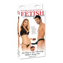 Gode-ceinture creux vibrant 15 cm - noir 2