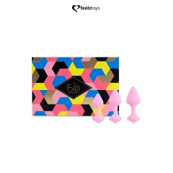 Coffret 3 plugs anal Bibi - rose 2