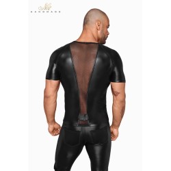 T-shirt wetlook et filet H056 2