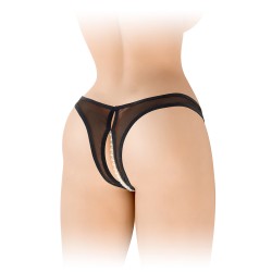 String ouvert avec perles Sophie - noir 2