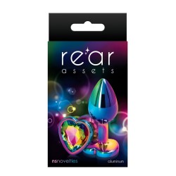 Plug anal aluminium coeur multicolore M - Rear Assets 2