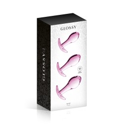 Set 3 plugs anal en verre Glossy Toys n° 17 Pink 2