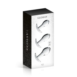 Set 3 plugs anal en verre Glossy Toys n° 17 2