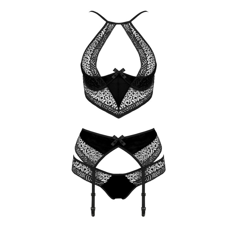 Ensemble à jarretelles Scarlet noir - Passion