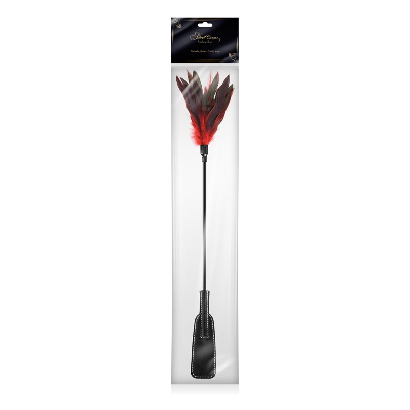 Tapette à plumes rouges et noires - Sweet caress