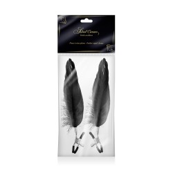 Pinces à seins plume noire - Sweet Caress 2