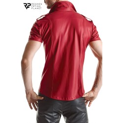 Chemise manches courtes wetlook rouge Carlo - Regnes 2