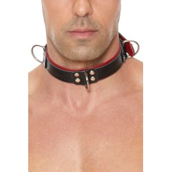 Collier Bondage Deluxe rouge et noir - Ouch! 2