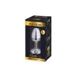 Plug métal bijou transparent L - Alive 2