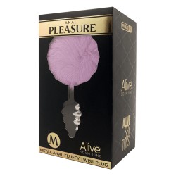 Plug métal Fluffy Twist M mauve - Alive 2