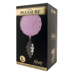 Plug métal Fluffy Twist L mauve - Alive 2