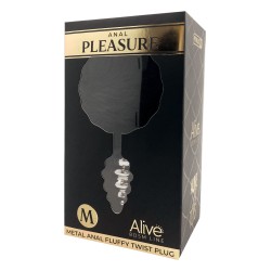 Plug métal Fluffy Twist M noir - Alive 2