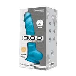 Gode double densité bleu 17,5 cm - SilexD 2