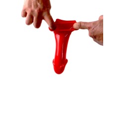 Gaine de pénis semi-réaliste rouge 19x4,5 cm - Zizi 2