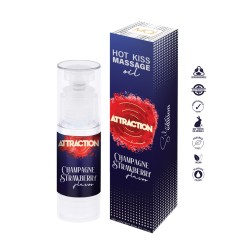 Huile de massage Hot Kiss vin pétillant et fraise