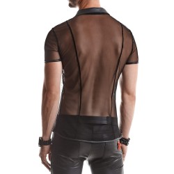 Polo en maille noire transparente - Regnes 2